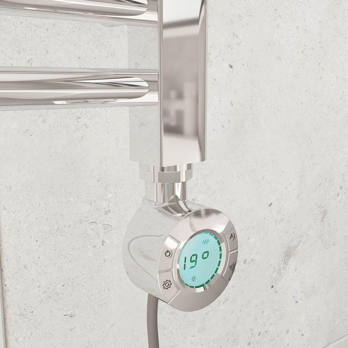 Flomasta Electric Towel Rail Radiator Chrome Flat Bathroom Warmer 160x50cm - Image 3