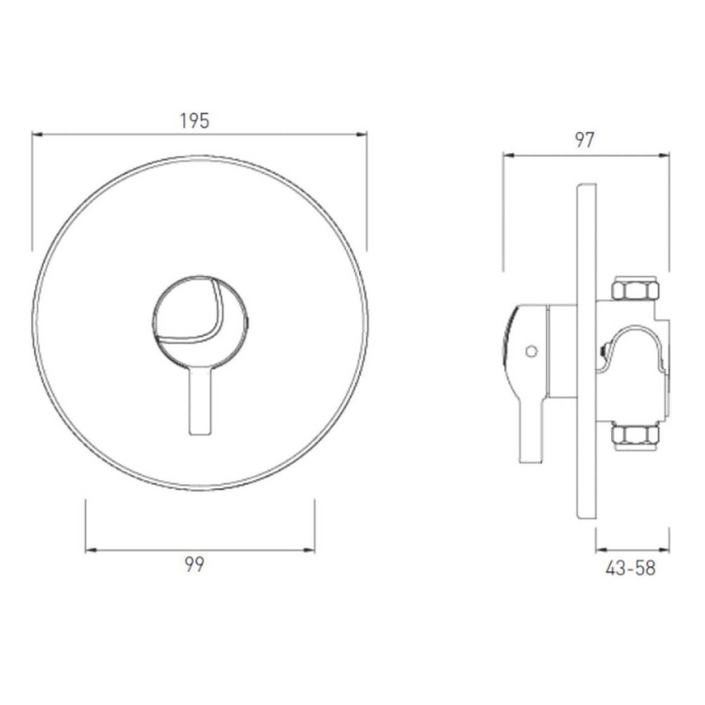 Bristan Shower Valve Concealed Thermostatic Single Outlet Chrome Commercial - Image 2