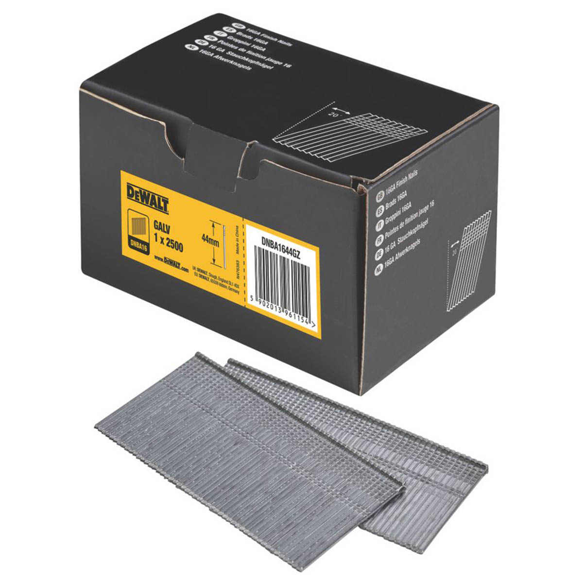 DeWalt Finish Nails Galvanised Angled 16ga x 44mm Smooth Shank Pack Of 2500 - Image 6