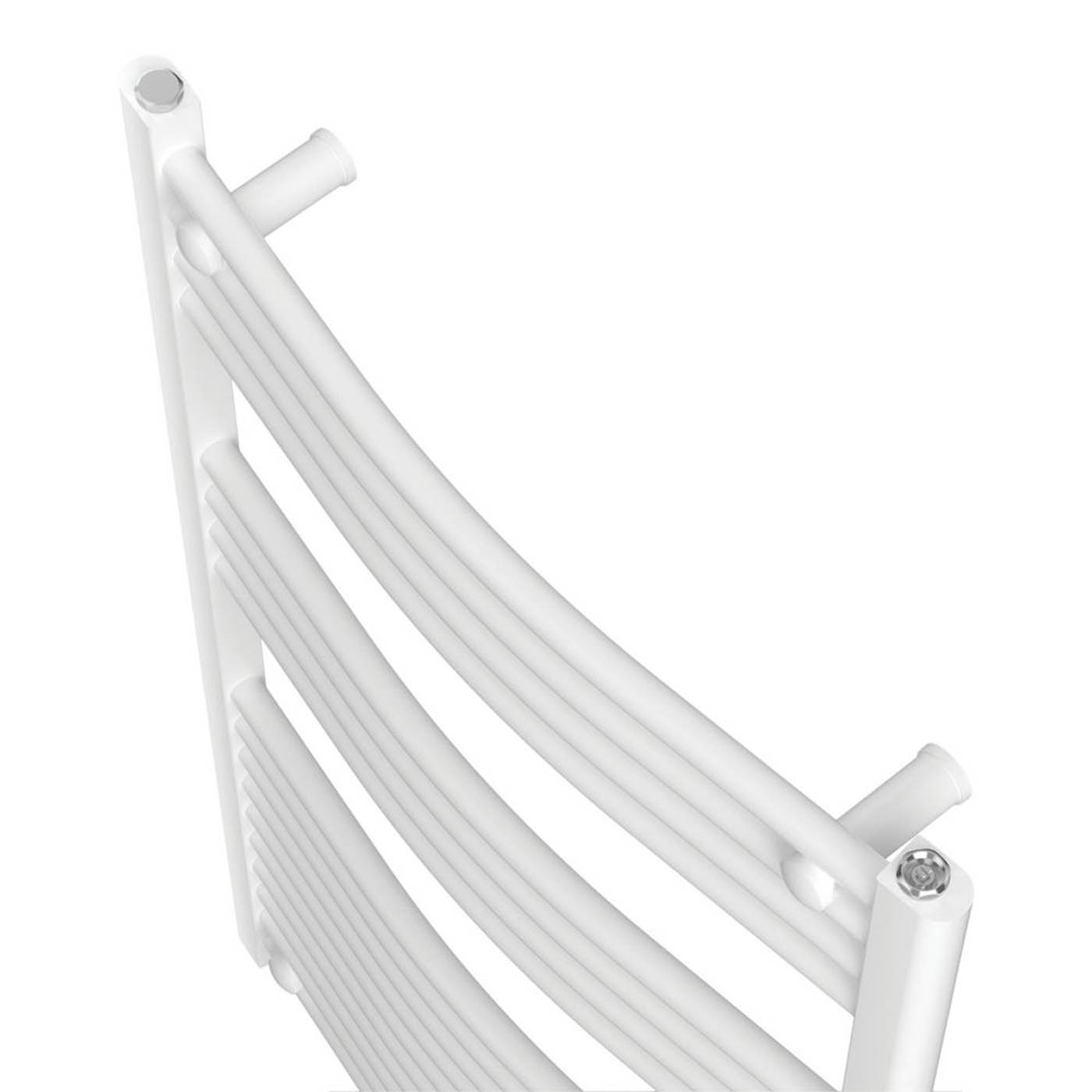 Flomasta Towel Rail Radiator White Curved Bathroom Warmer Ladder (H)100x(W)60cm - Image 3