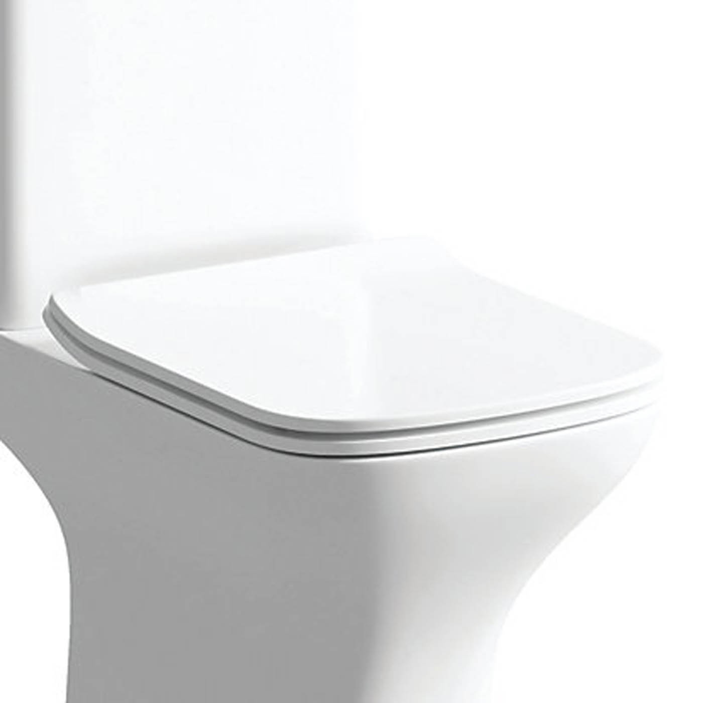 Toilet Seat Square Adjustable White Soft Close Quick Release Slim Modern - Image 3