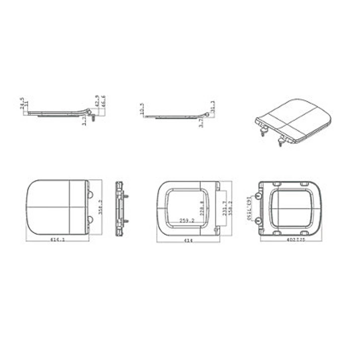Toilet Seat Square Adjustable White Soft Close Quick Release Slim Modern - Image 6