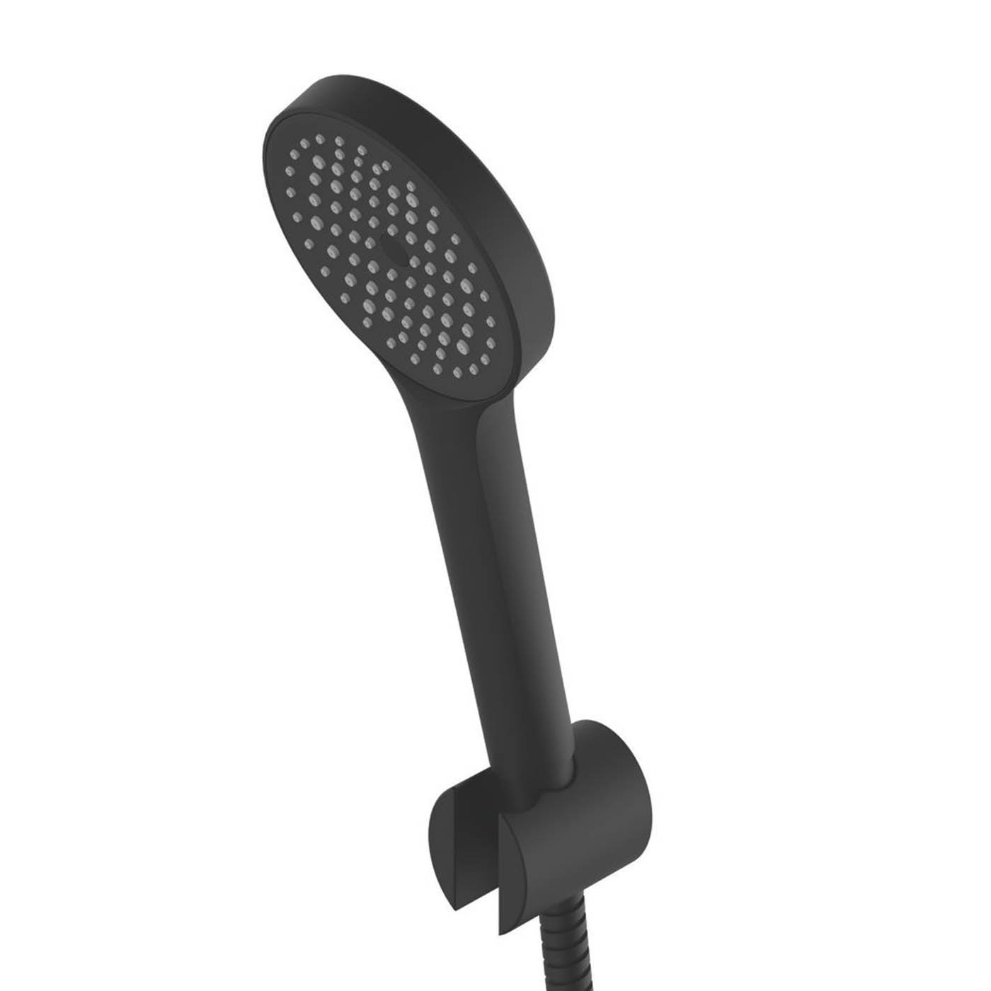 Swirl Bath Filler Tap Shower Mixer Black Dual Lever Round Head Modern Bathroom - Image 2