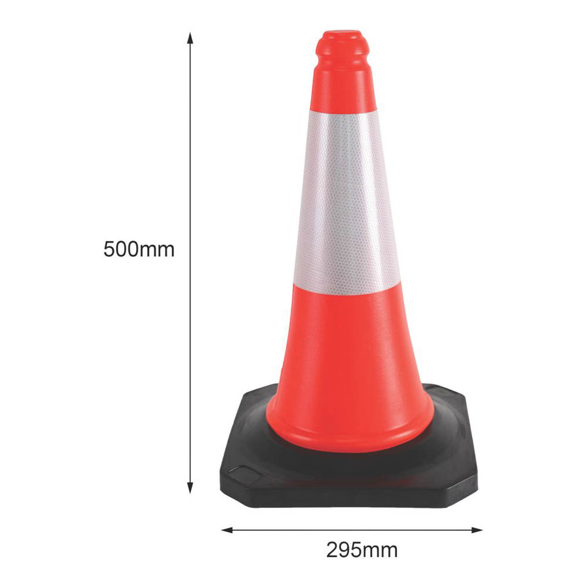 Traffic Safety Cone Barrier04 Orange Reflective Durable Visible 500mm 5 Pack - Image 2
