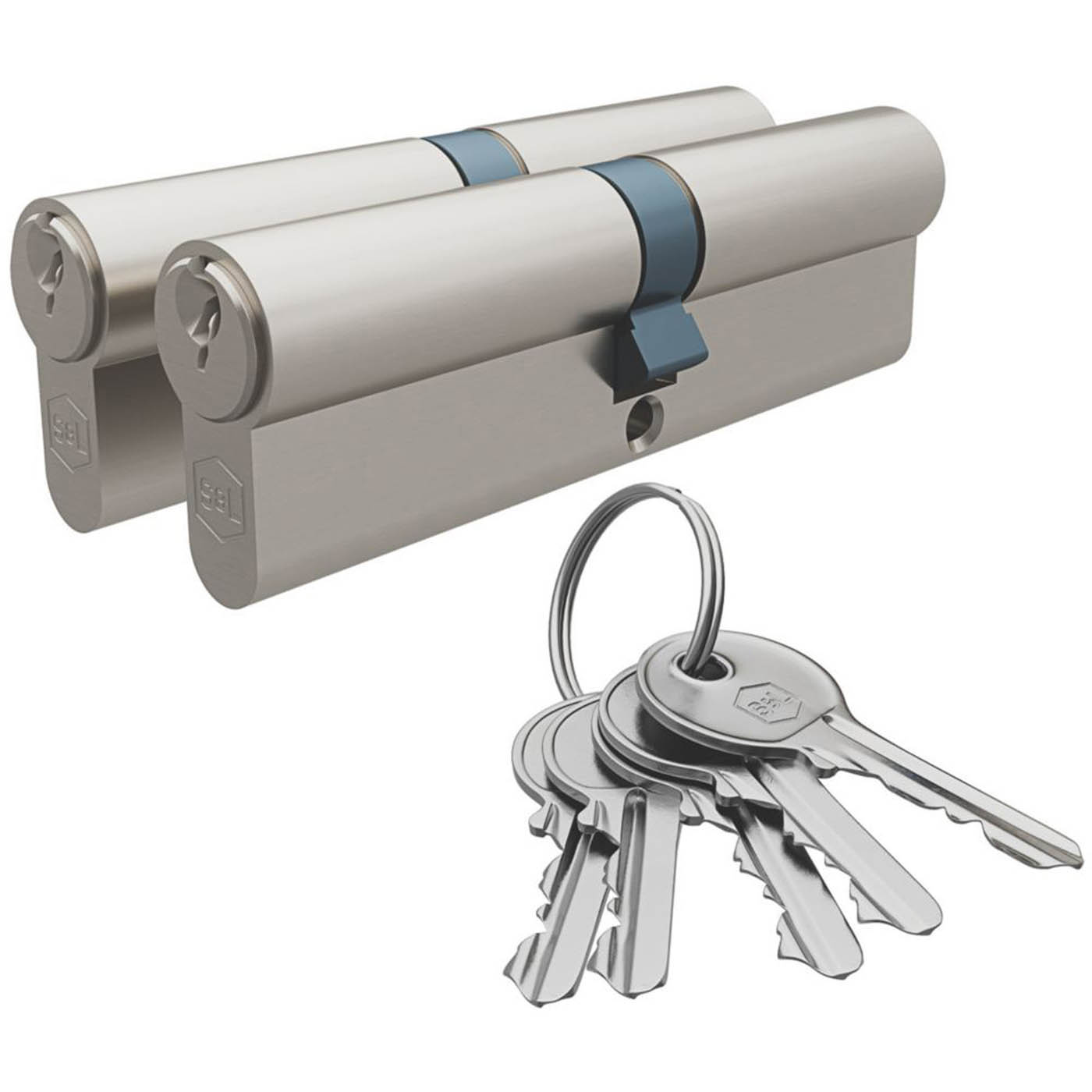 Smith & Locke Euro Double Cylinder Locks 1 Star 6-Pin 100mm Satin Nickel 2 Pack - Image 1