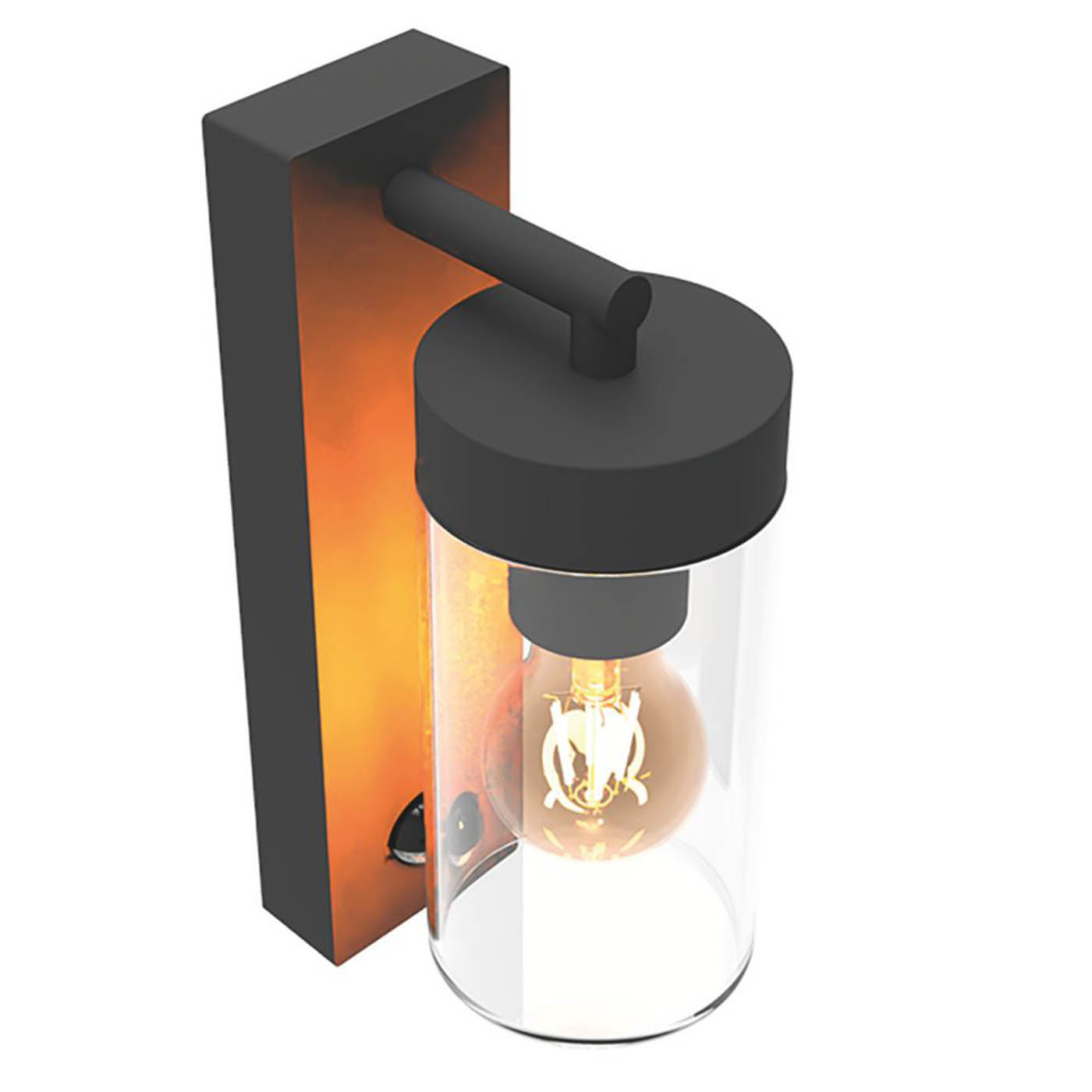 Calex Outdoor Wall Light With PIR Sensor Black Metal Weather Resistant Modern - Image 2