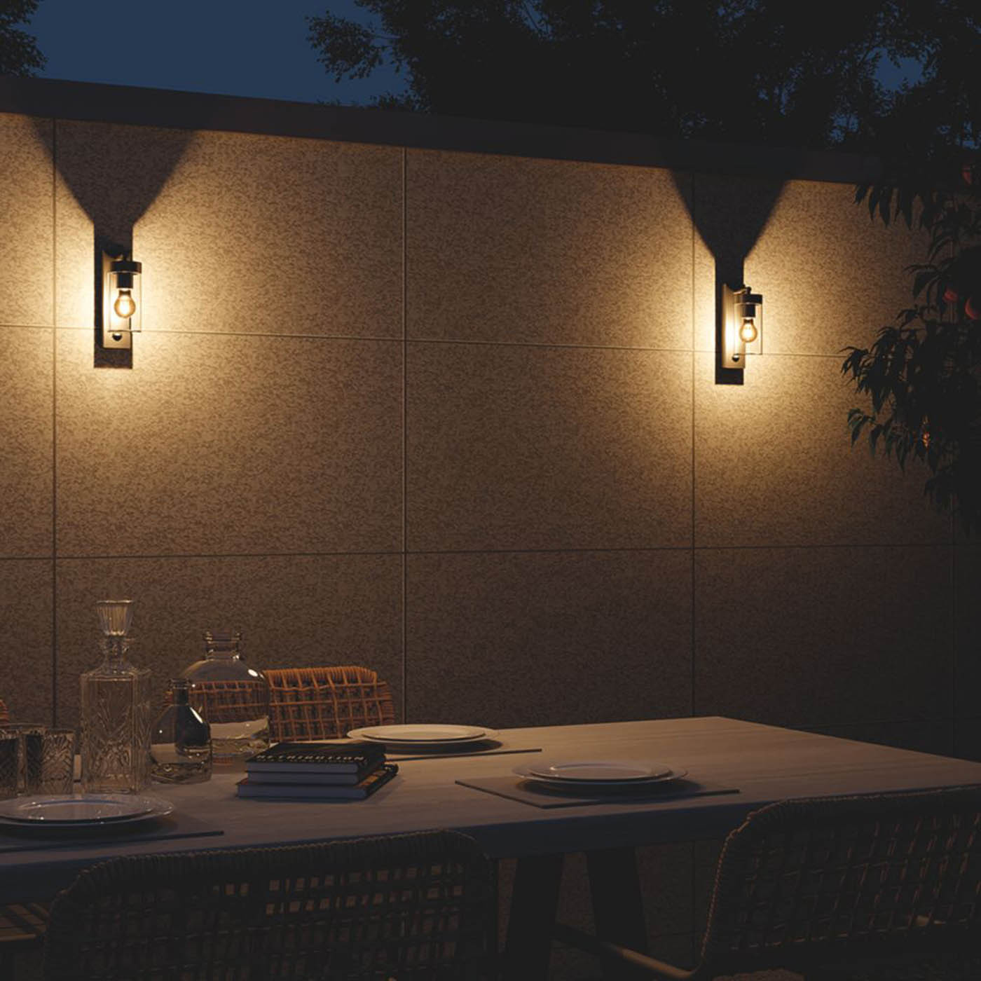 Calex Outdoor Wall Light With PIR Sensor Black Metal Weather Resistant Modern - Image 3