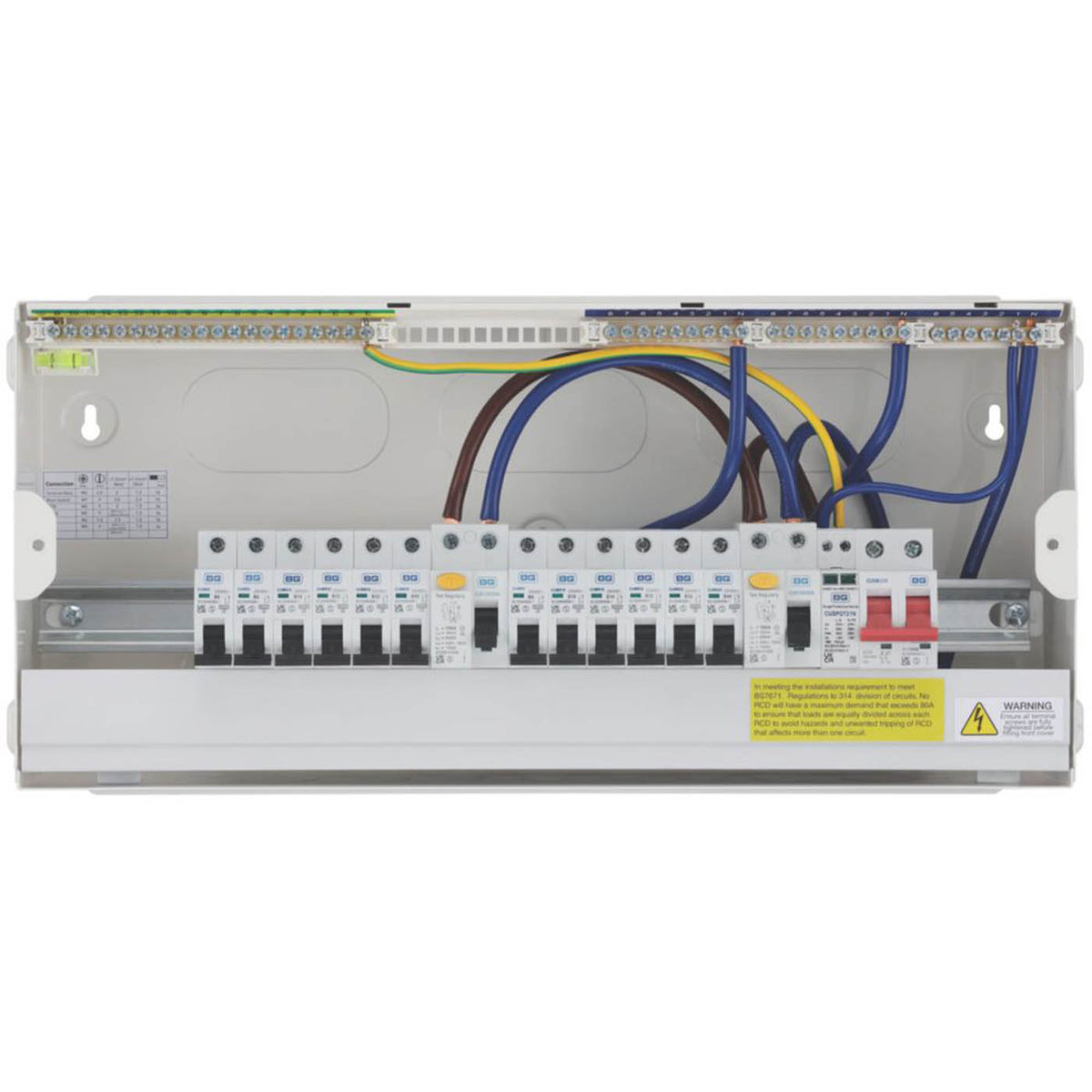 British General Consumer Unit With SPD 15 Module 12 Way Part Populated RCDs MCBs - Image 2