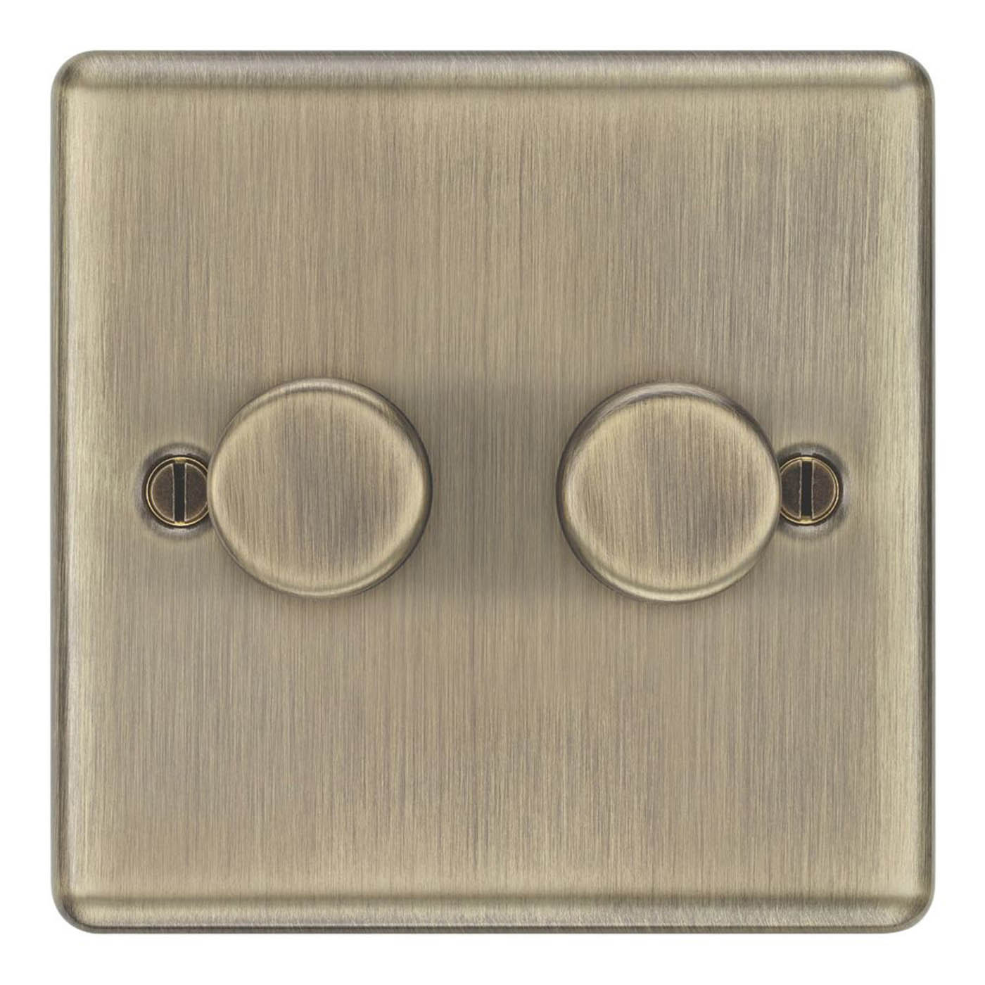 LAP Dimmer Switch 2 Gang 2 Way LED Brushed Antique Brass Soft Start Adjustable - Image 2