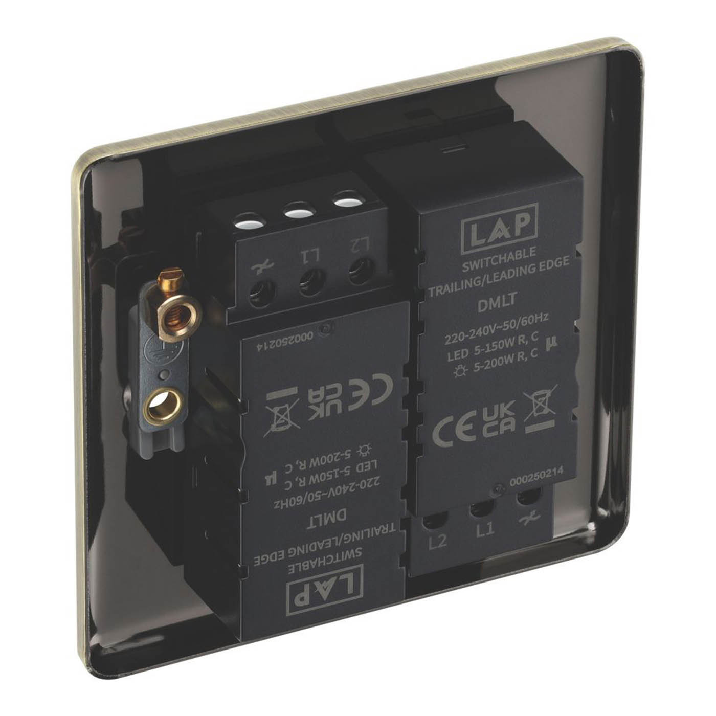LAP Dimmer Switch 2 Gang 2 Way LED Brushed Antique Brass Soft Start Adjustable - Image 5