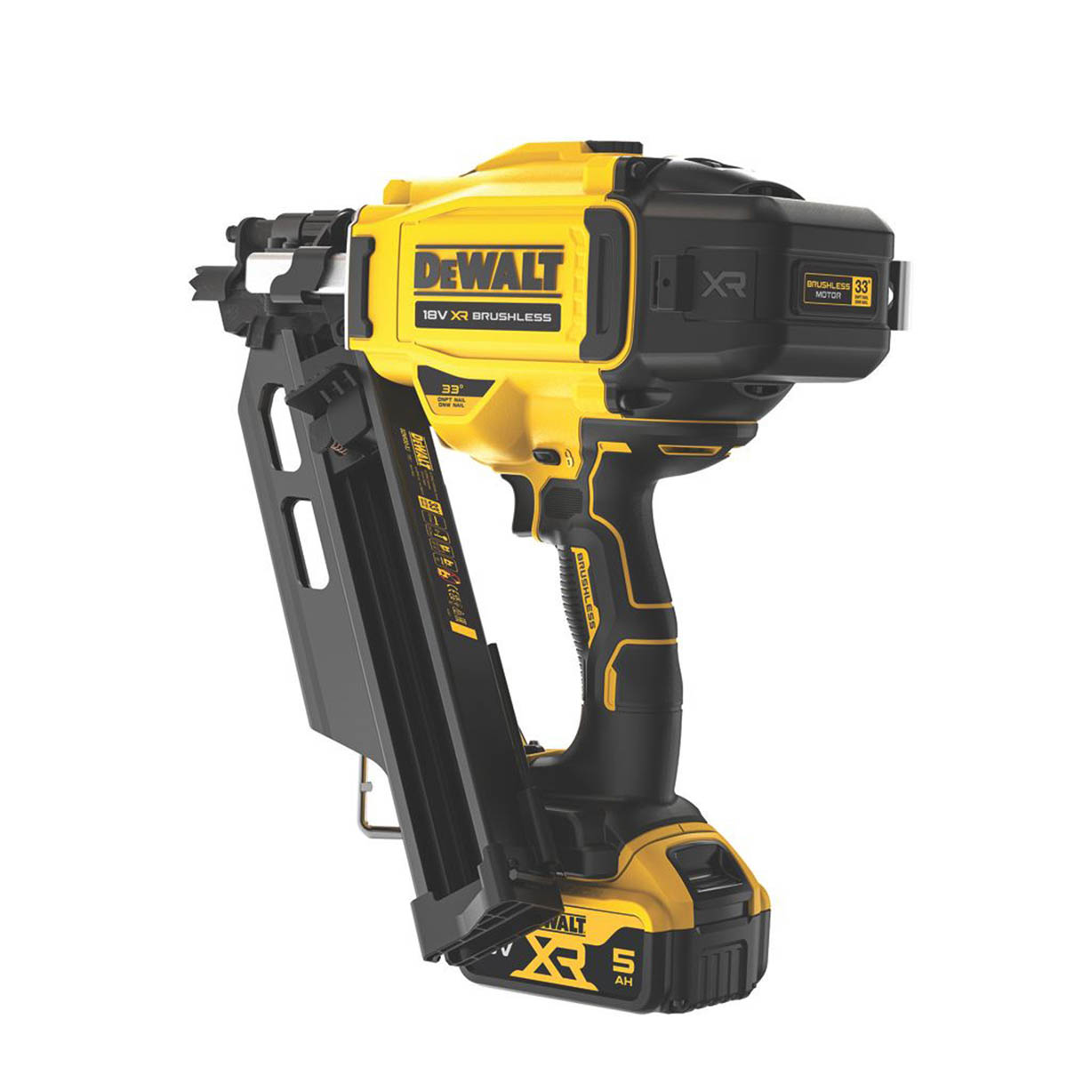 DEWALT Nail Gun DCN930 First Fix Cordless Angled 90mm 18V 2 x 5Ah Li-Ion XR - Image 5