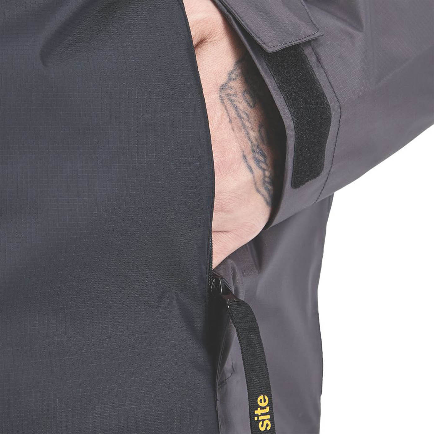 Site Work Jacket Mens Grey Black Waterproof Lightweight Large Size 50" Chest - Image 5