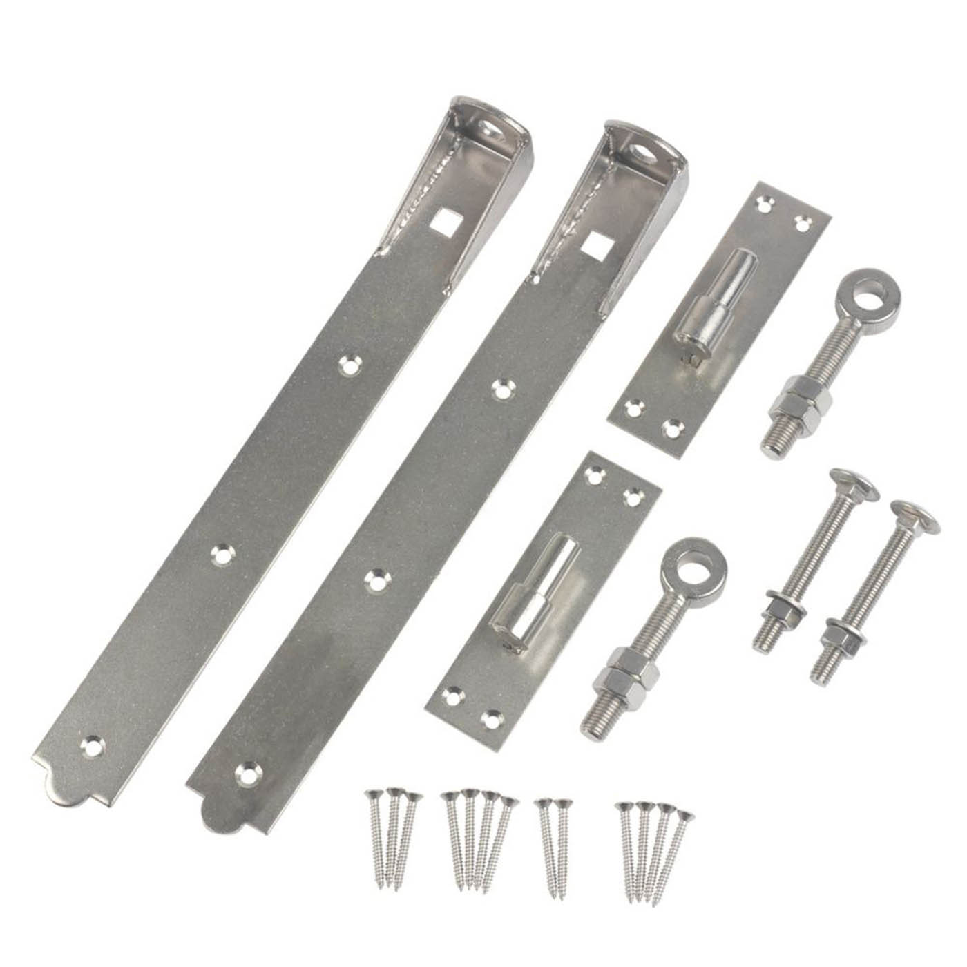 GateMate Band Hooks Straight Adjustable Polished Silver 165mm x 450mm 2 Pack - Image 2