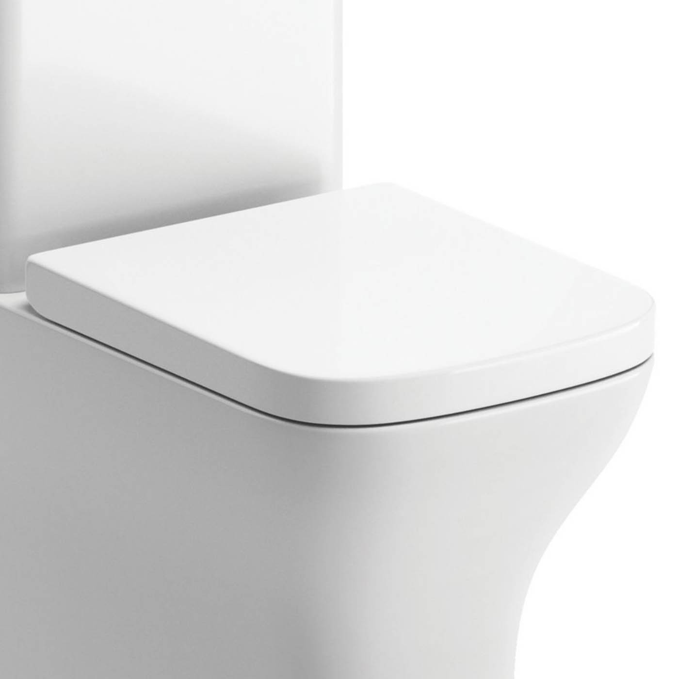 Florida Toilet Seat Square Soft-Close with Quick-Release Urea Formaldehyde White - Image 1