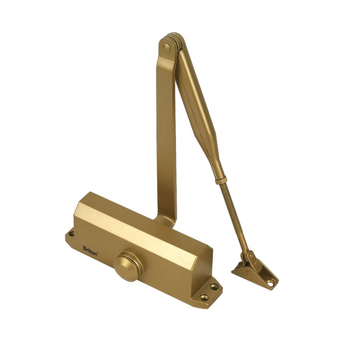 Briton Overhead Door Closer 121CE Gold Heavy Duty Fixed Fire Rated Size 3 - Image 1