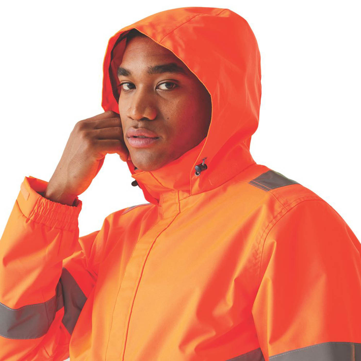 Regatta Hi-Vis Jacket Mens Orange Waterproof Reflective Small 37.5in Chest - Image 5