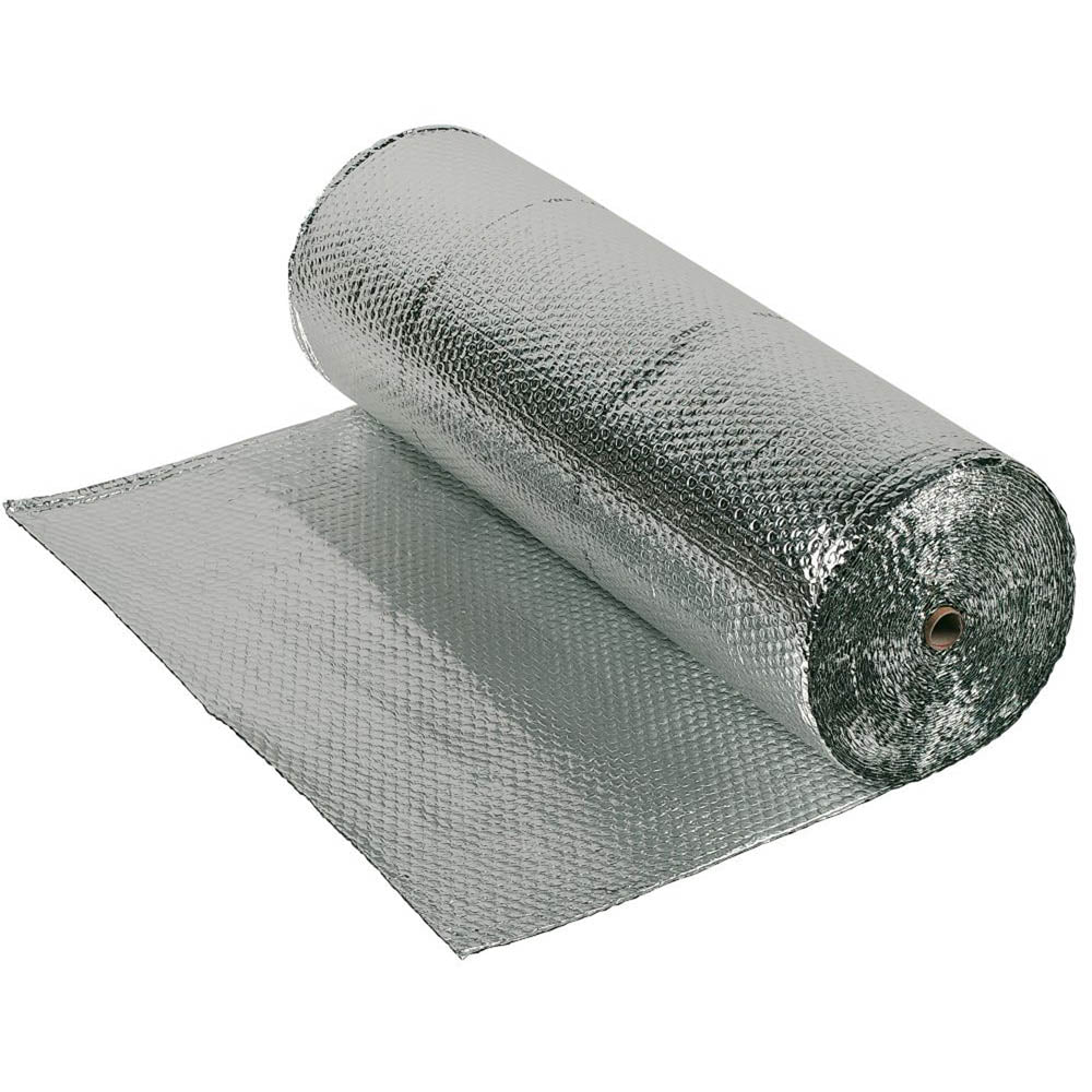 YBS Foil Insulation Double Reflective Aluminium Bubble Walls Roofs 25x1.5m - Image 1