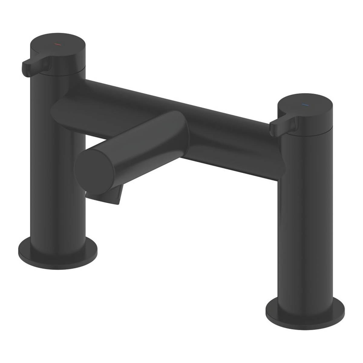 Swirl Bath Filler Tap Mixer Black Dual Lever 1/4 Turn Bathroom Modern Faucet - Image 1