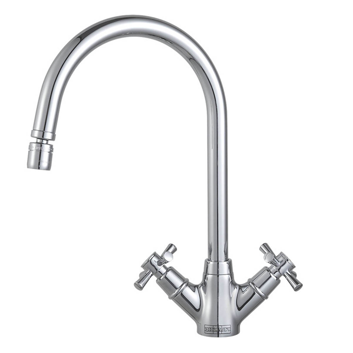 Franke Kitchen Sink Tap Mono Mixer Chrome Swivel Spout Double Lever Cross Head - Image 1