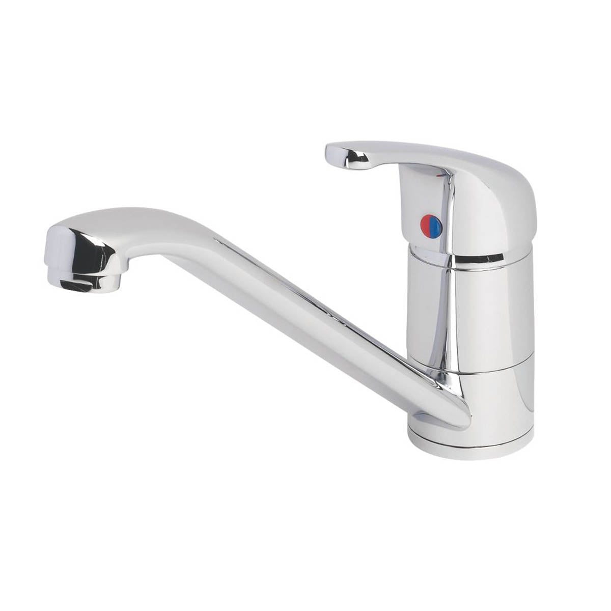 Swirl Kitchen Sink Tap Mono Mixer Chrome Single Lever Swivel Spout Modern Faucet - Image 1