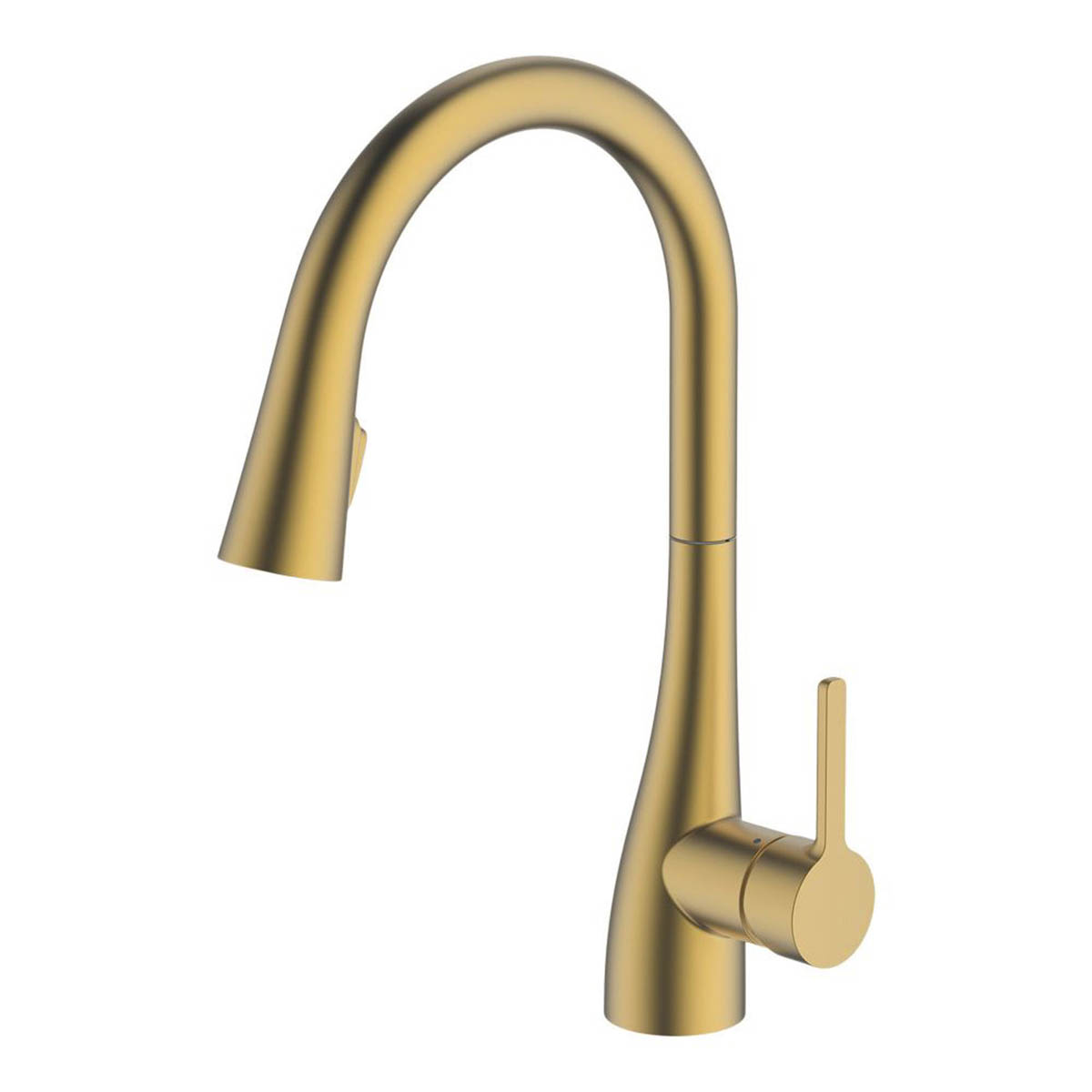 Swirl Kitchen Sink Tap Mixer Pull Out Spray Brass Effect Single Lever Faucet - Image 1