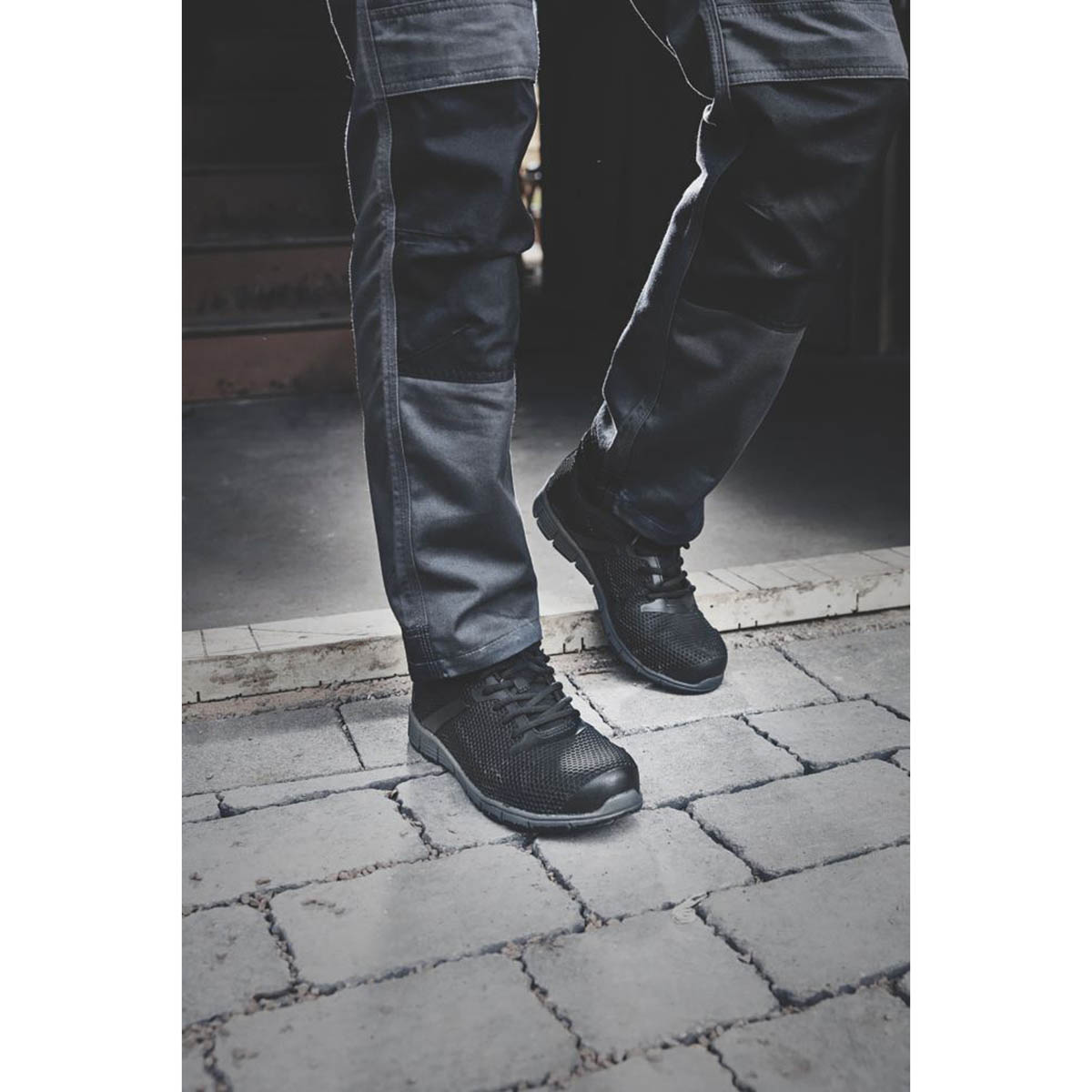 Site Safety Trainers Mens Wide Fit Black Synthetic Breathable Steel Toe Size 9 - Image 5