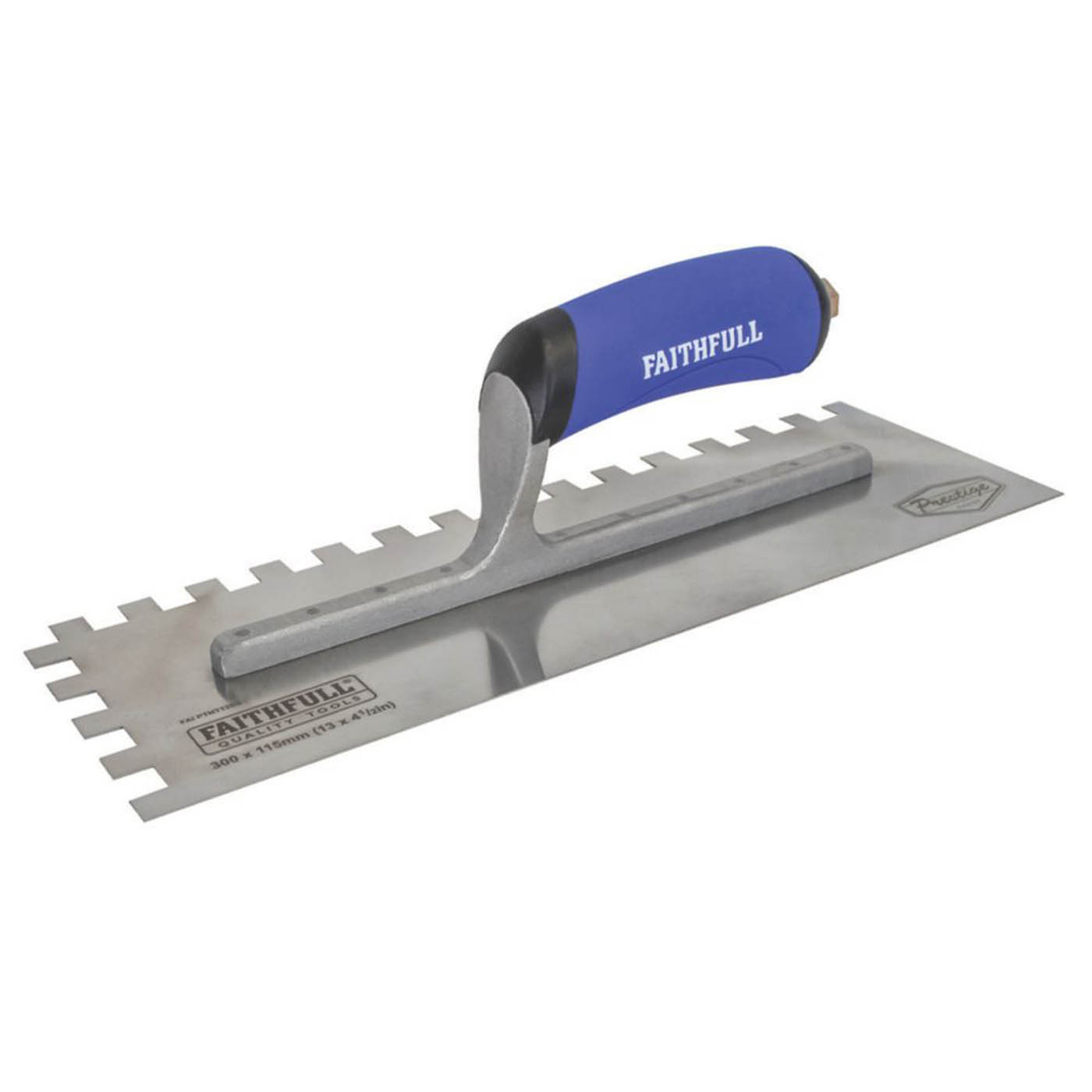 Faithfull Tile Adhesive Trowel Notched Stainless Steel Durable Lightweight 13in - Image 1