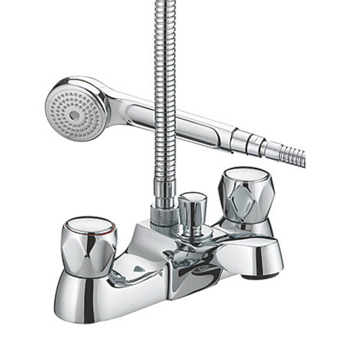 Bristan Bath Filler Tap Shower Mixer Chrome Dual Lever Round Head Bathroom - Image 1