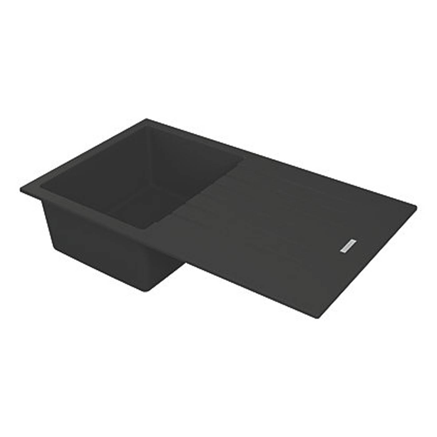Carysil Kitchen Sink Midnight Black Granite Composite 1 Bowl Reversible Waste - Image 1