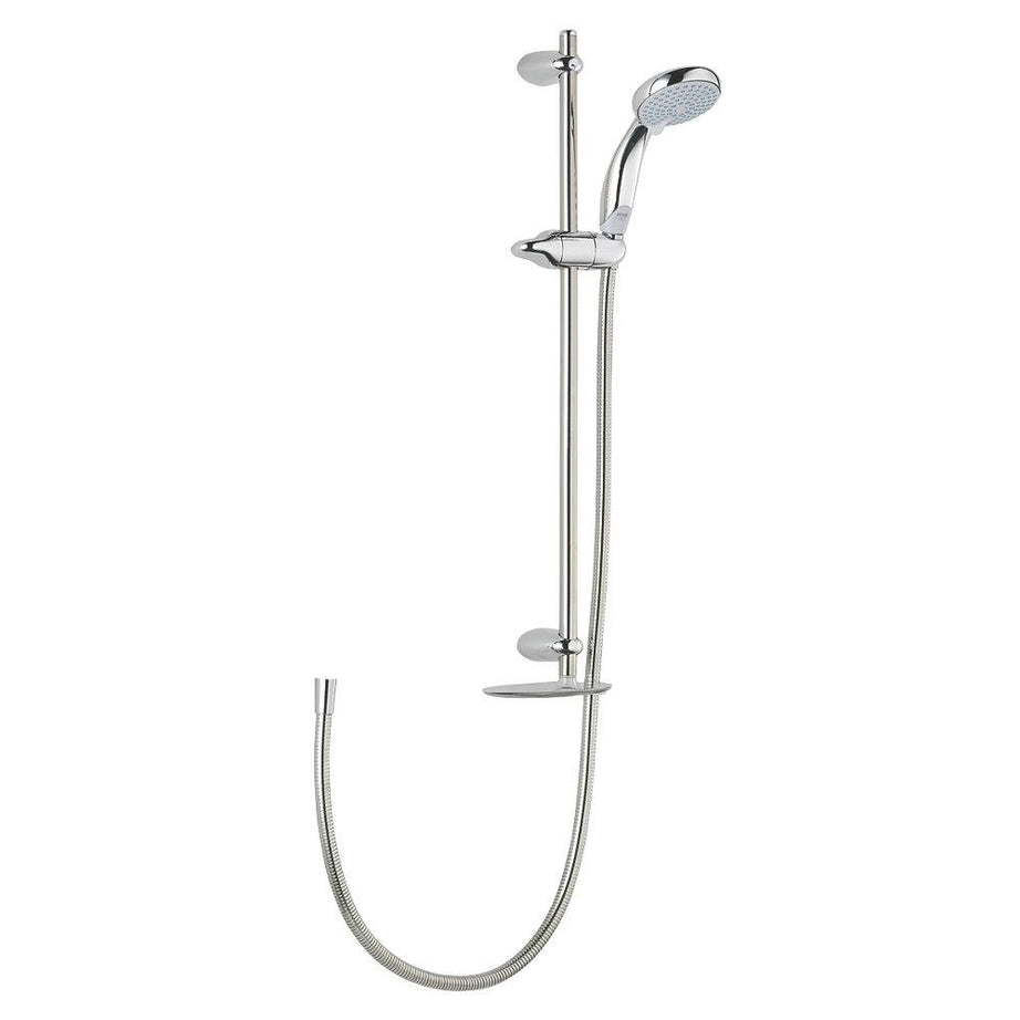 Mira Mixer Shower Kit Chrome 4 Spray Patterns Round Head Riser Rail Modern - Image 1