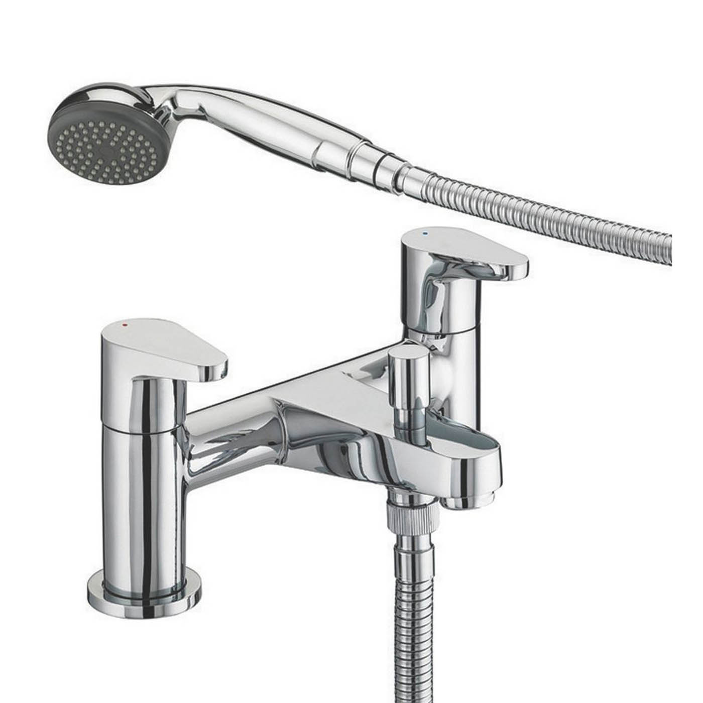Bristan Shower Mixer Tap Chrome Dual Lever Deck Mounted Contemporary 120mm - Image 1