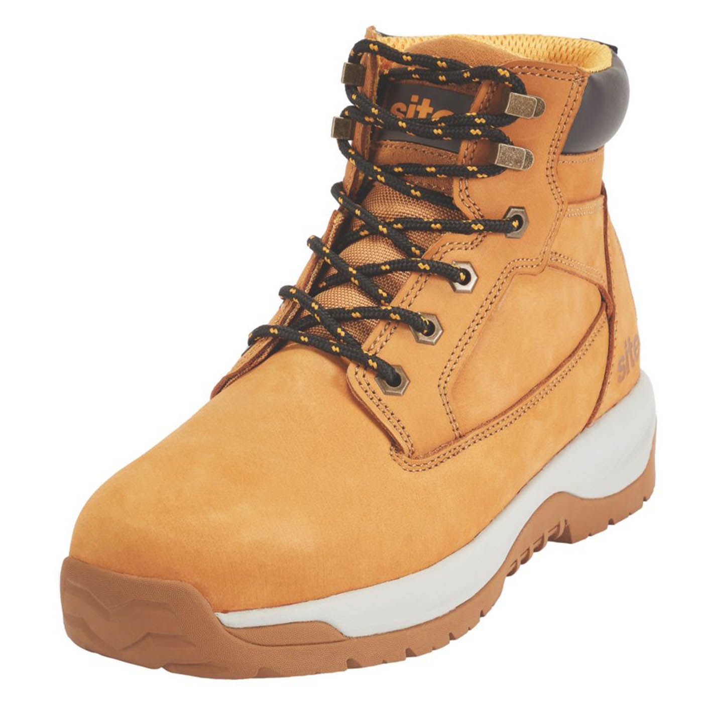 Site Safety Boots Mens Standard Fit Brown Leather Work Shoes Steel Toe Size 5 - Image 1