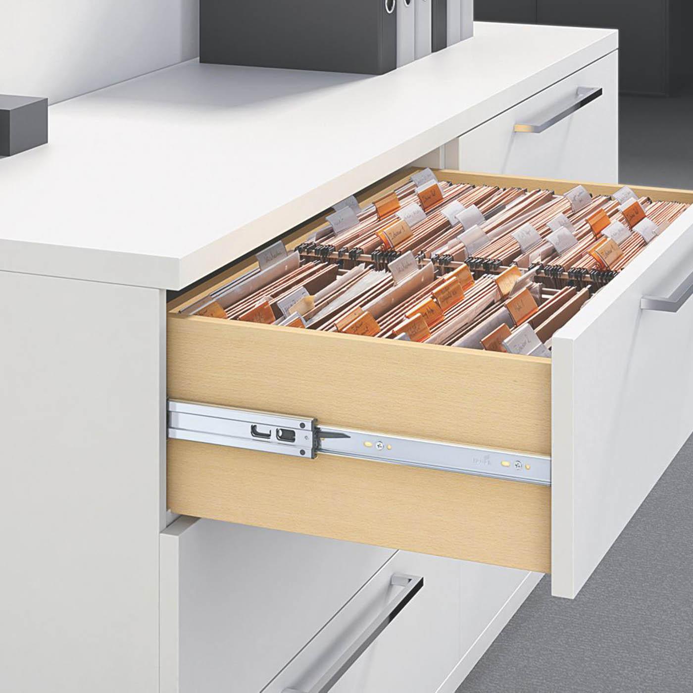 Essentials Drawer Runners Ball Bearing Self Closing Heavy Duty 500mm 2 Pack - Image 2