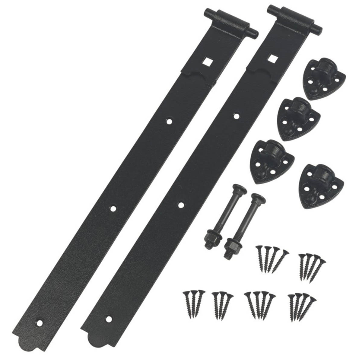 GateMate Reversible Hinges Black Straight Durable 180mm x 24" x 600mm 2 Pack - Image 2
