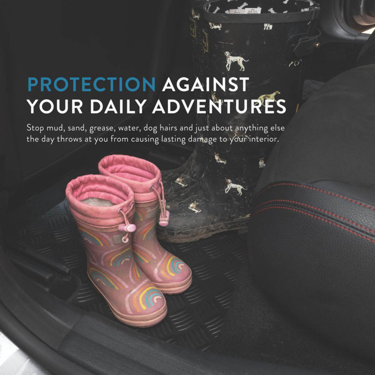Car Mat Co. Rubber Floor Mats Hyundai Tucson 2015 - 2021 Waterproof 4 Piece Set - Image 4