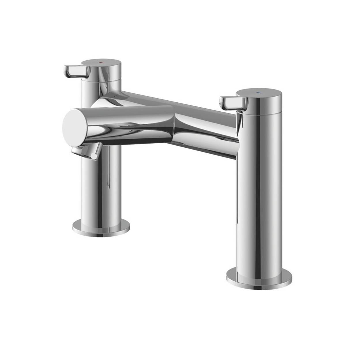 Swirl Bath Filler Tap Mixer Chrome Dual Lever 1/4 Turn Bathroom Modern Faucet - Image 1