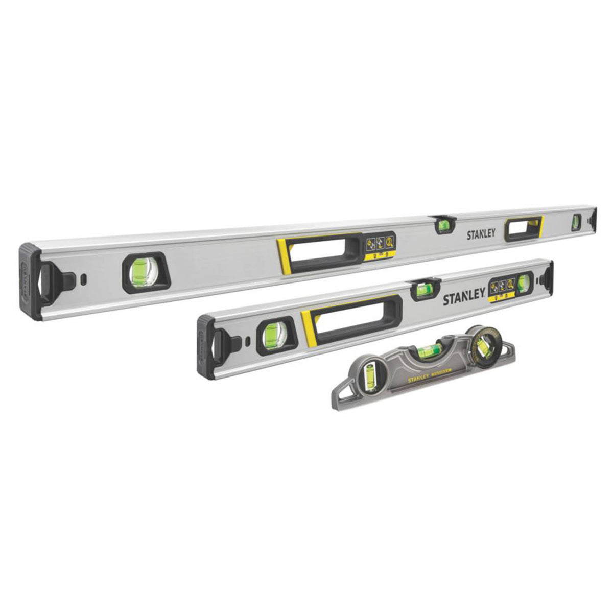 Stanley FatMax Level Set Xtreme 60cm 120cm Box Beam Magnetic Torpedo 3 Pieces - Image 2