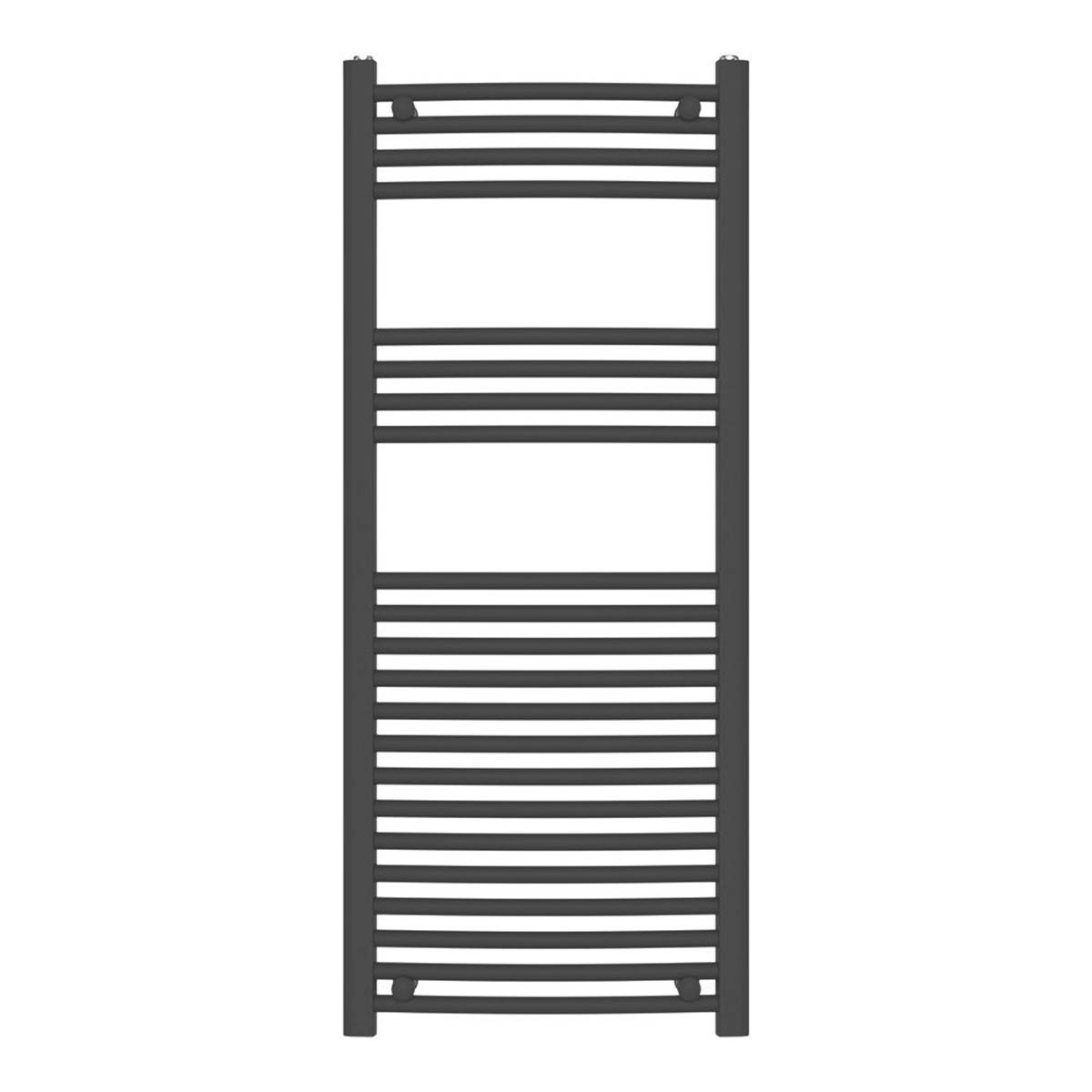 Flomasta Towel Rail Radiator Matt Black Curved Warmer 1200mm x 500mm 1815BTU - Image 2