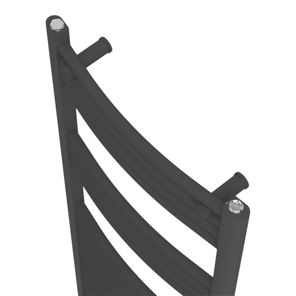 Flomasta Towel Rail Radiator Matt Black Curved Warmer 1200mm x 500mm 1815BTU - Image 3