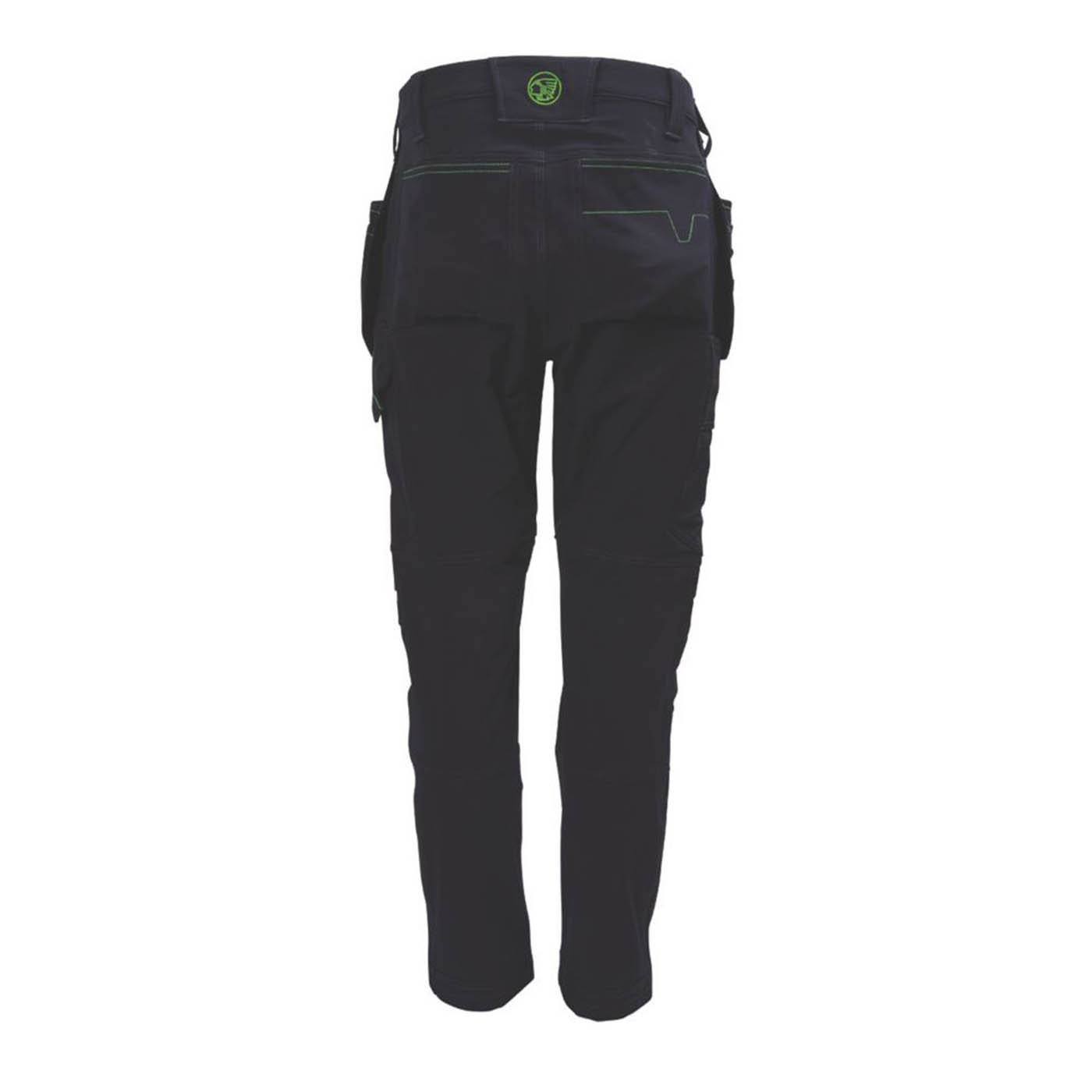 Apache Work Trouser Mens Slim Fit Black Stretch Multi Pockets Cargo 34W 33L - Image 3