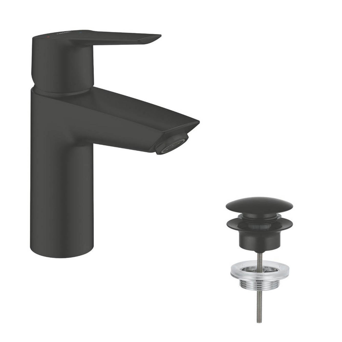 Grohe Bathroom Basin Mixer Tap Mono Single Lever Matt Black Modern 165mm - Image 2