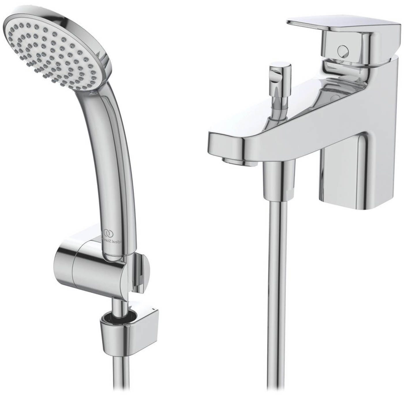 Bath Filler Tap Mixer Shower Chrome Single Lever Round Head Bathroom Modern - Image 1