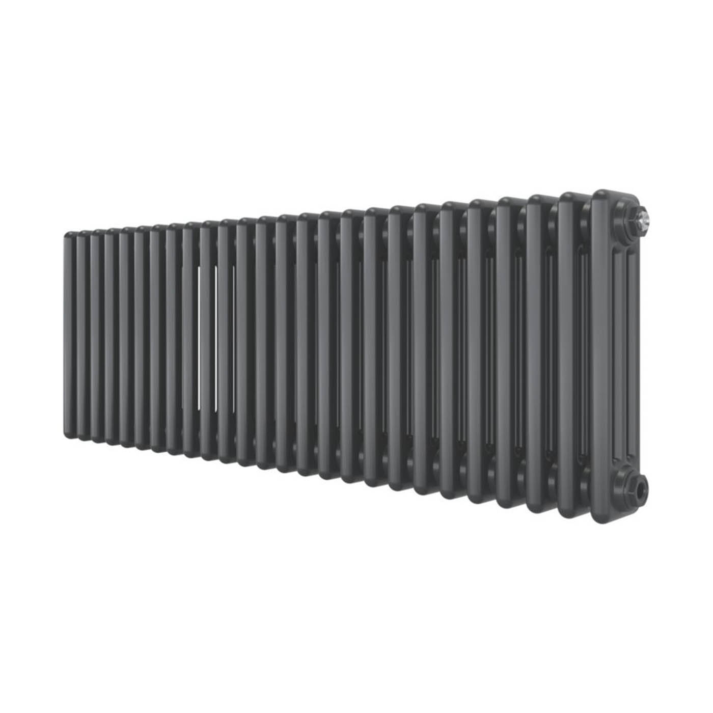 Azur Radiator 3 Column Anthracite Horizontal Steel 400mm x 1190mm 3583BTU - Image 1