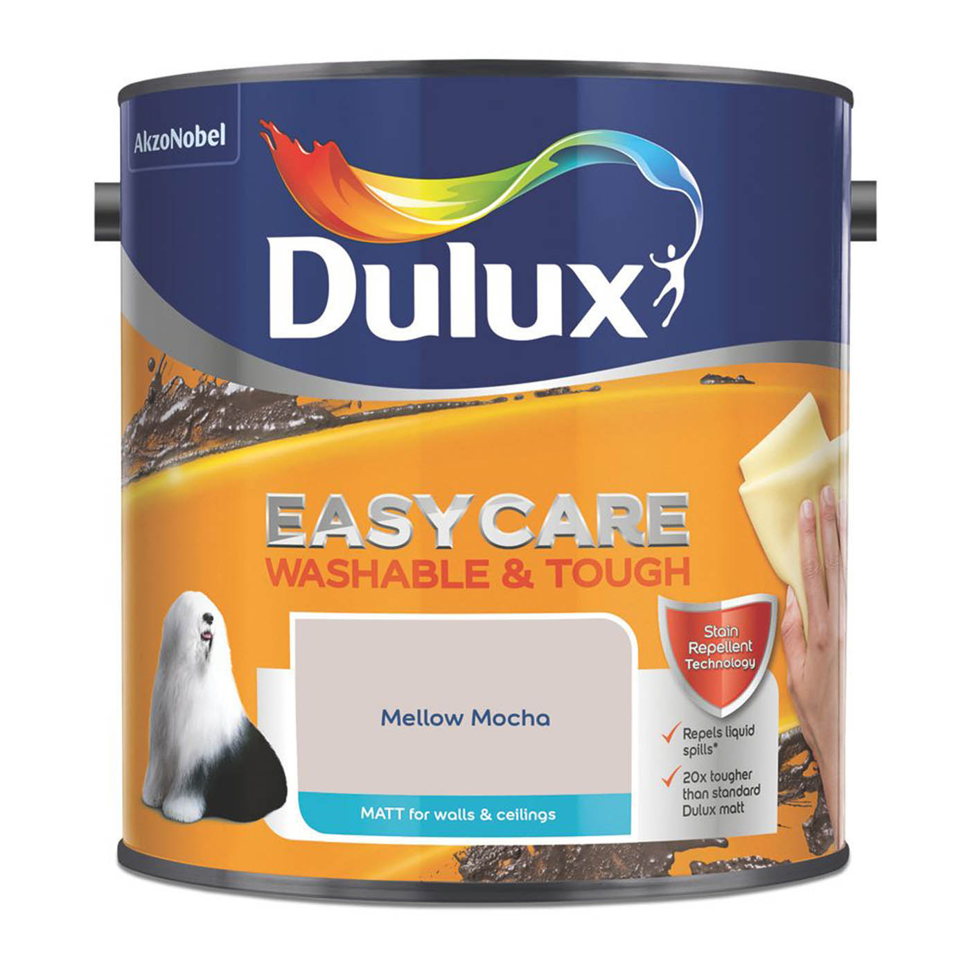 Dulux Emulsion Paint Mellow Mocha Matt Washable And Tough Wall Ceiling 2.5L - Image 2