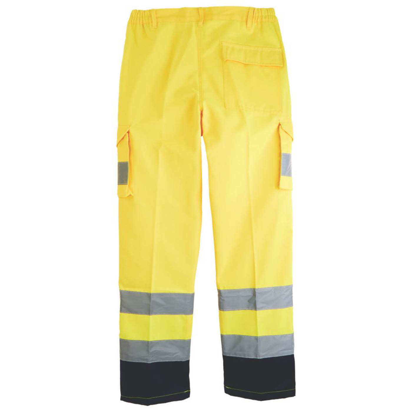 Hi-Vis Work Trousers Unisex Regular Fit Yellow Cargo Multi Pockets 32W 31L - Image 3