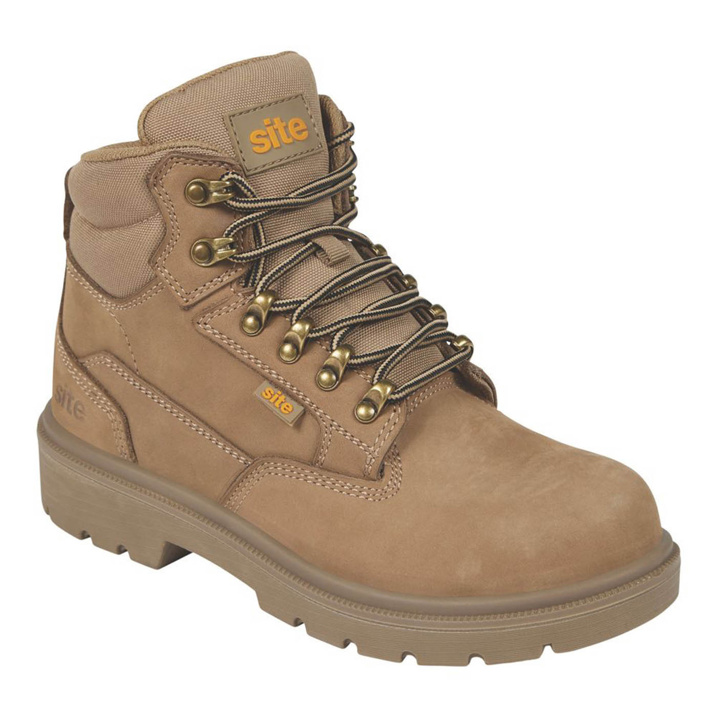 Site Safety Boots Womens Skarn Wide Fit Brown Work Shoes Steel Toe Size 8 - Image 1