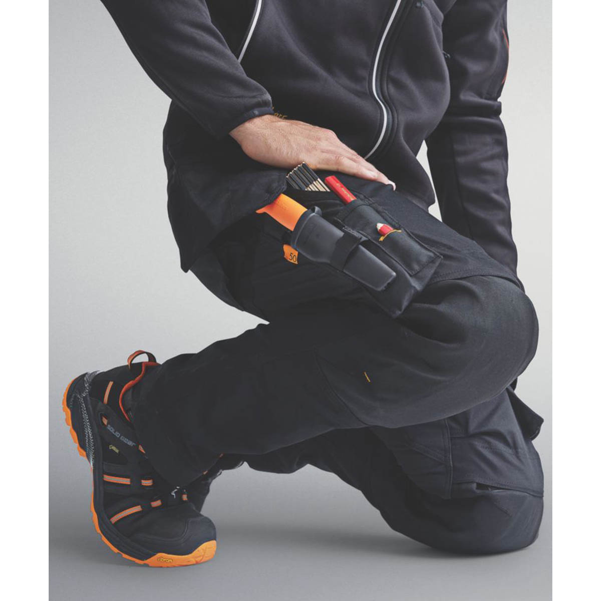 Snickers Mens Work Trousers Stretch Black Slim Fit Holster Pockets 33" W 30" L - Image 5
