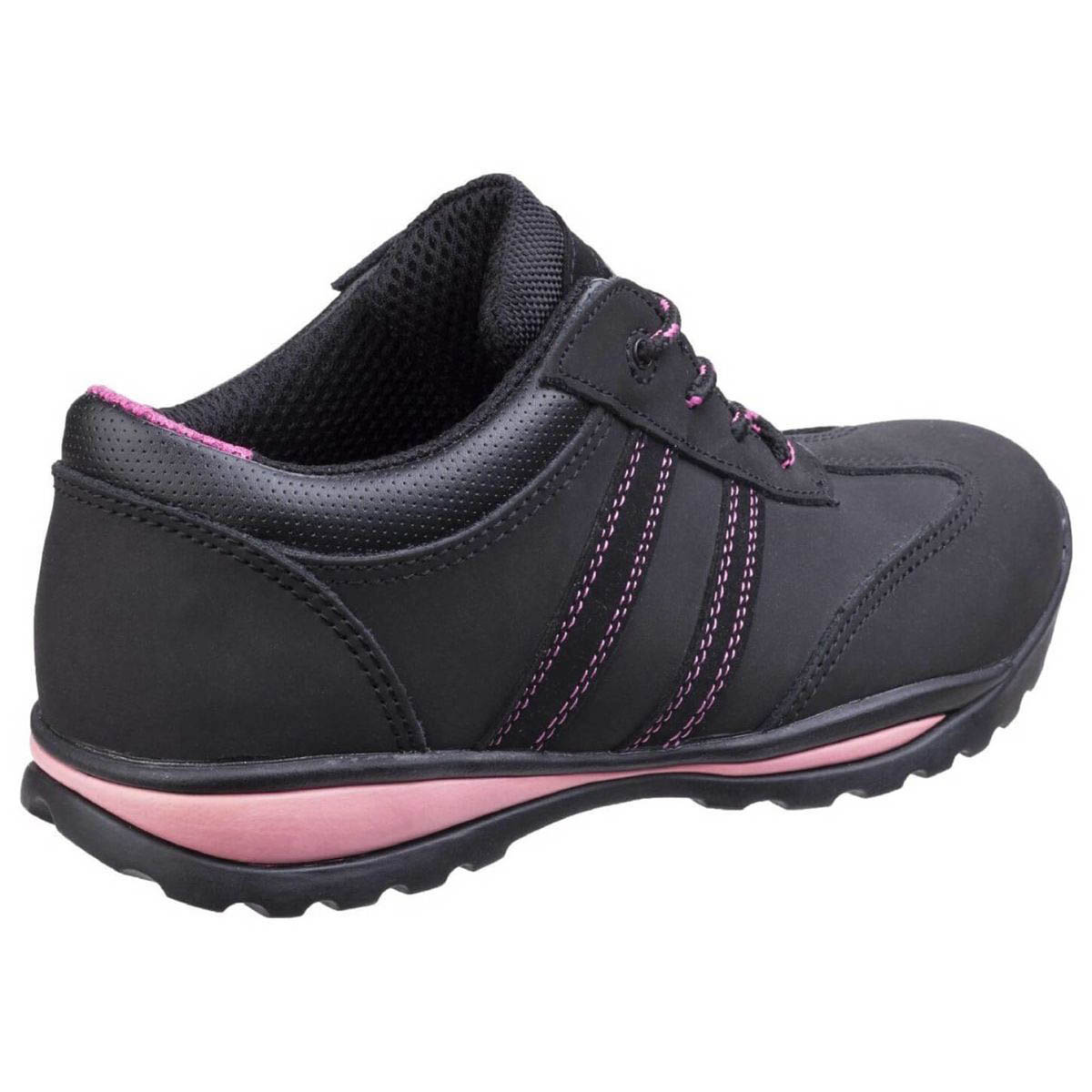 Amblers Safety Trainer Womens Standard Fit Black Leather 	Steel Toe Size 4 - Image 1