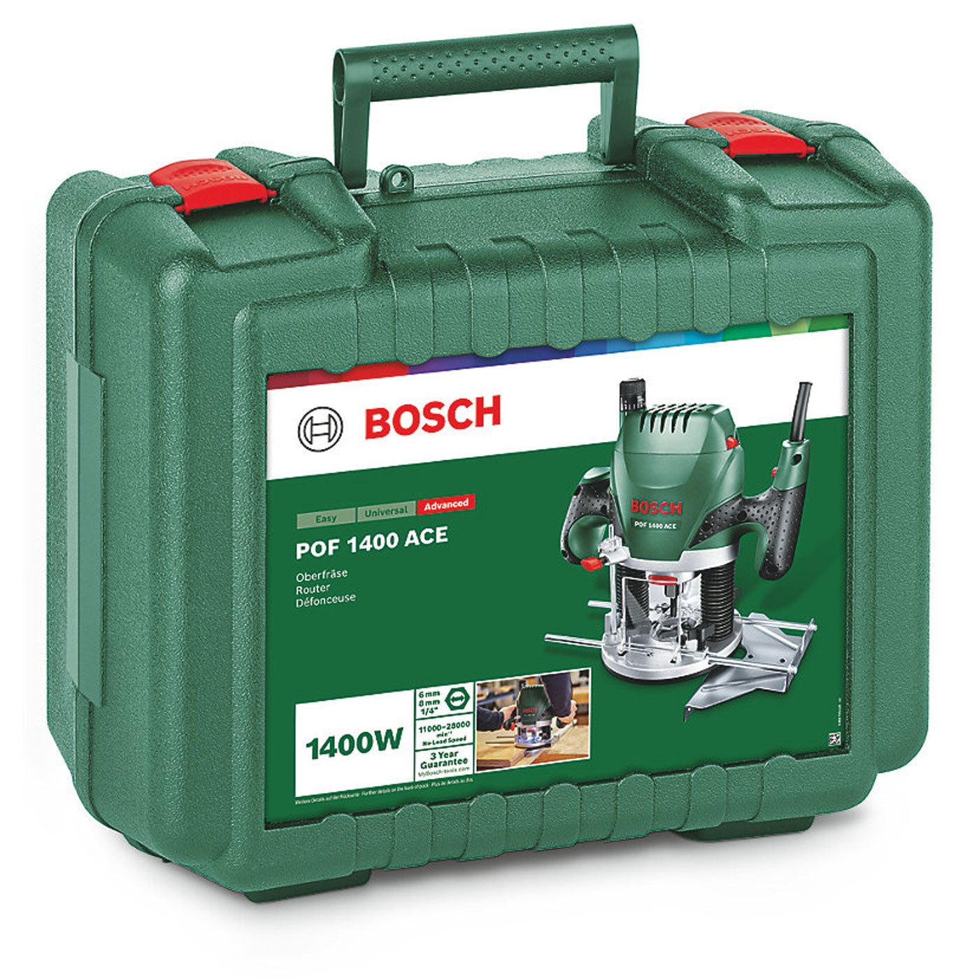 Bosch Router Electric POF1400ACE Soft Start 1/4" Durable Wood Tool 1400W - Image 2