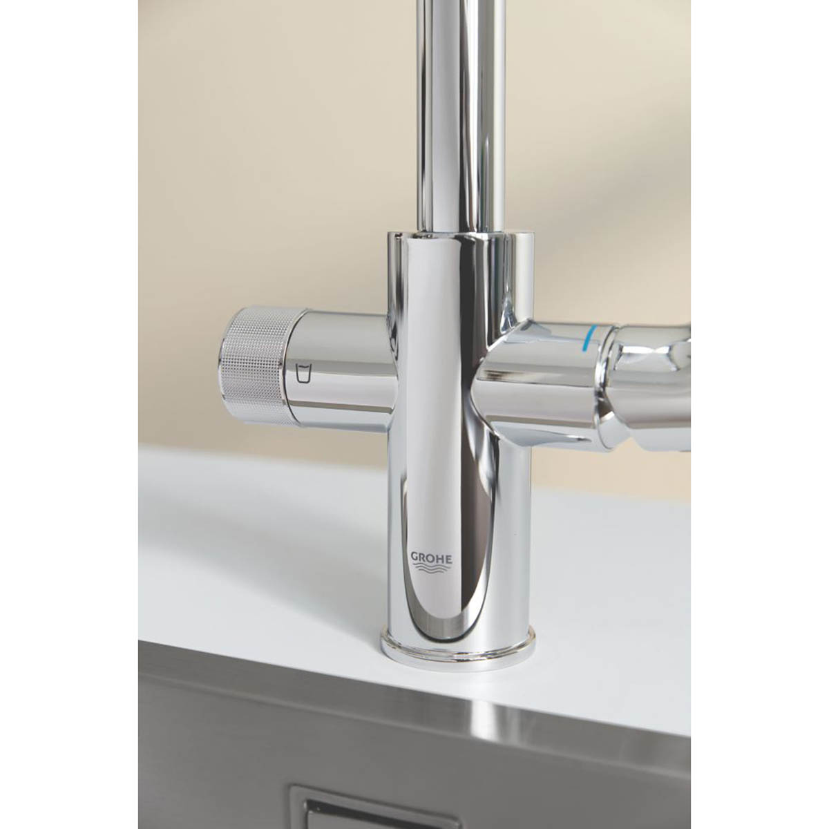 Grohe Filter Kitchen Tap Mixer Chrome Single Lever U Swivel Spout Modern Faucet - Image 3